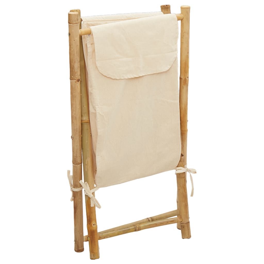 vidaXL سلة غسيل لون أبيض كريمي 63,5x36x41,5 سم خيزران