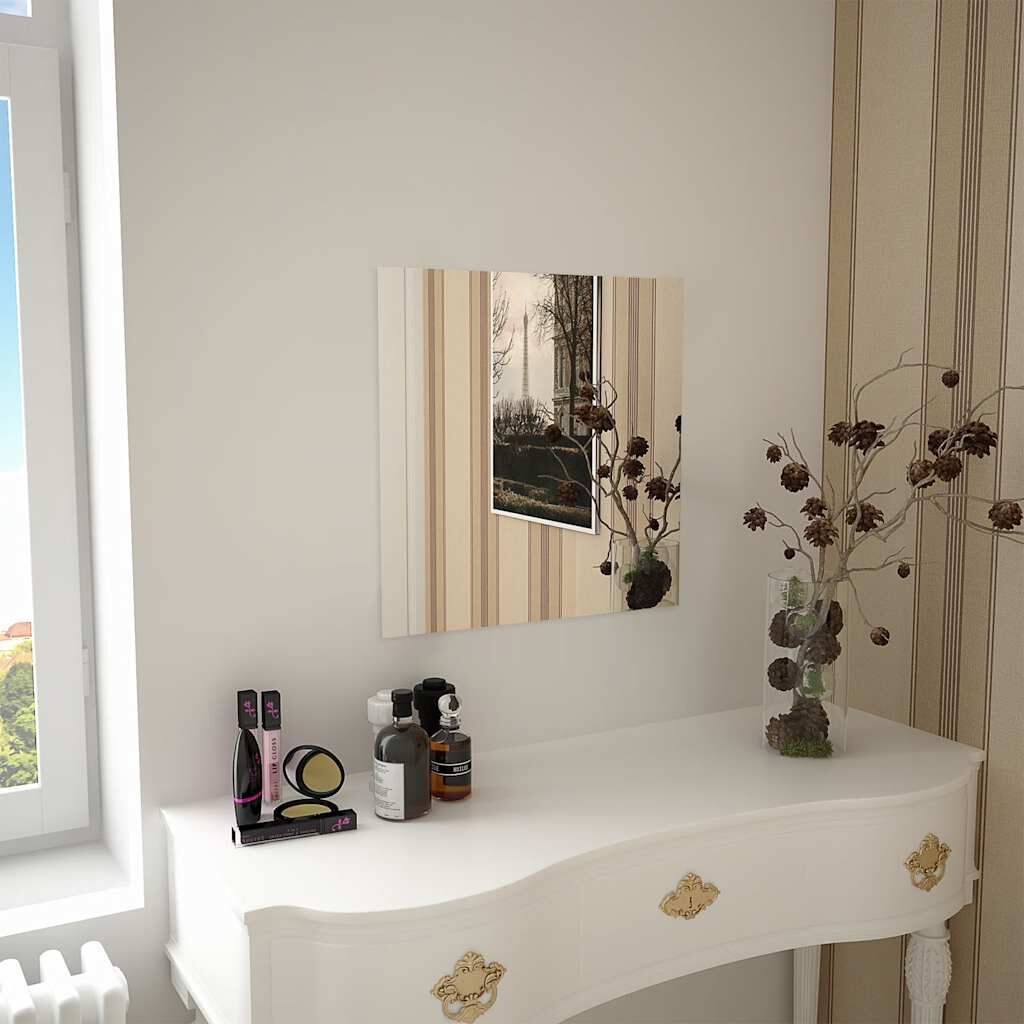 مرآة حائط 50x50 سم زجاج مربّع vidaXL