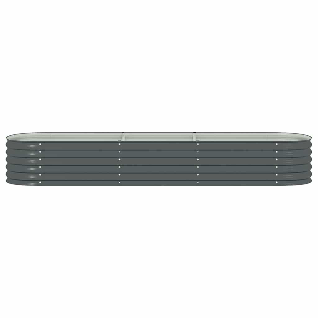 vidaXL حوض حديقة مرتفع 320×80×44 سم فولاذ مجلفن رمادي