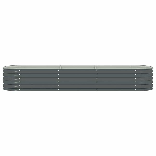 vidaXL حوض حديقة مرتفع 320×80×44 سم فولاذ مجلفن رمادي