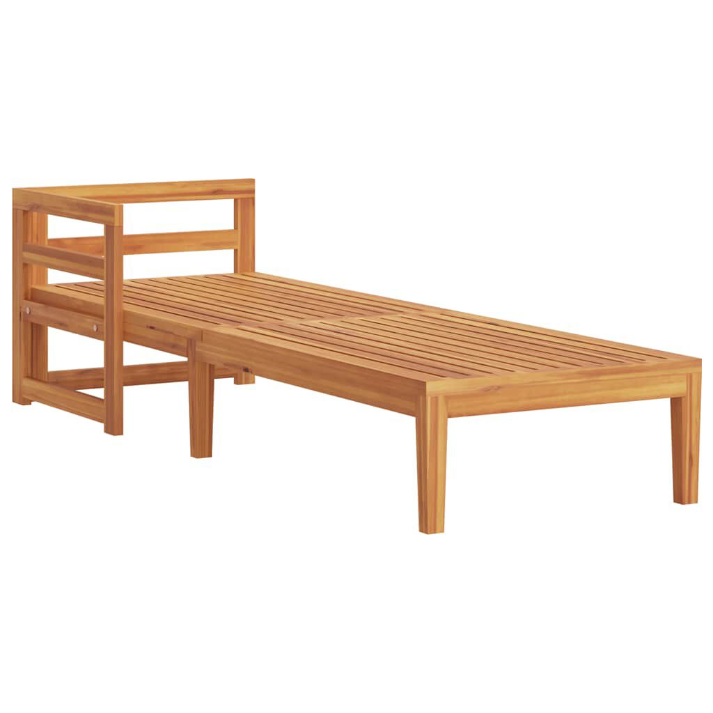 vidaXL كرسي تشمس مع مسند ذراع 1 أبيض كريمي خشب أكاسيا صلب