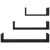 vidaXL رف جداري للعرض 3 ق أسود خشب صناعي