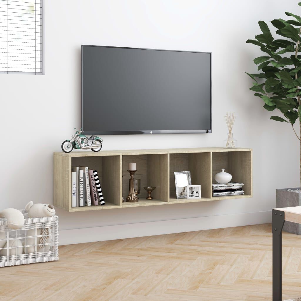 vidaXL خزانة كتب/خزانة تلفزيون سونوما أوك 143×30×36 سم خشب مضغوط