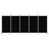 vidaXL مقسم غرفة 5-ألواح أسود 433&times;180 سم قماش