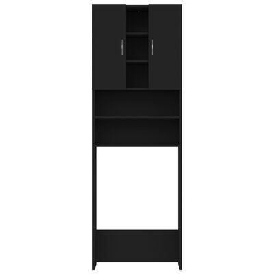 vidaXL خزانة غسالة أسود 64×25.5×190 سم