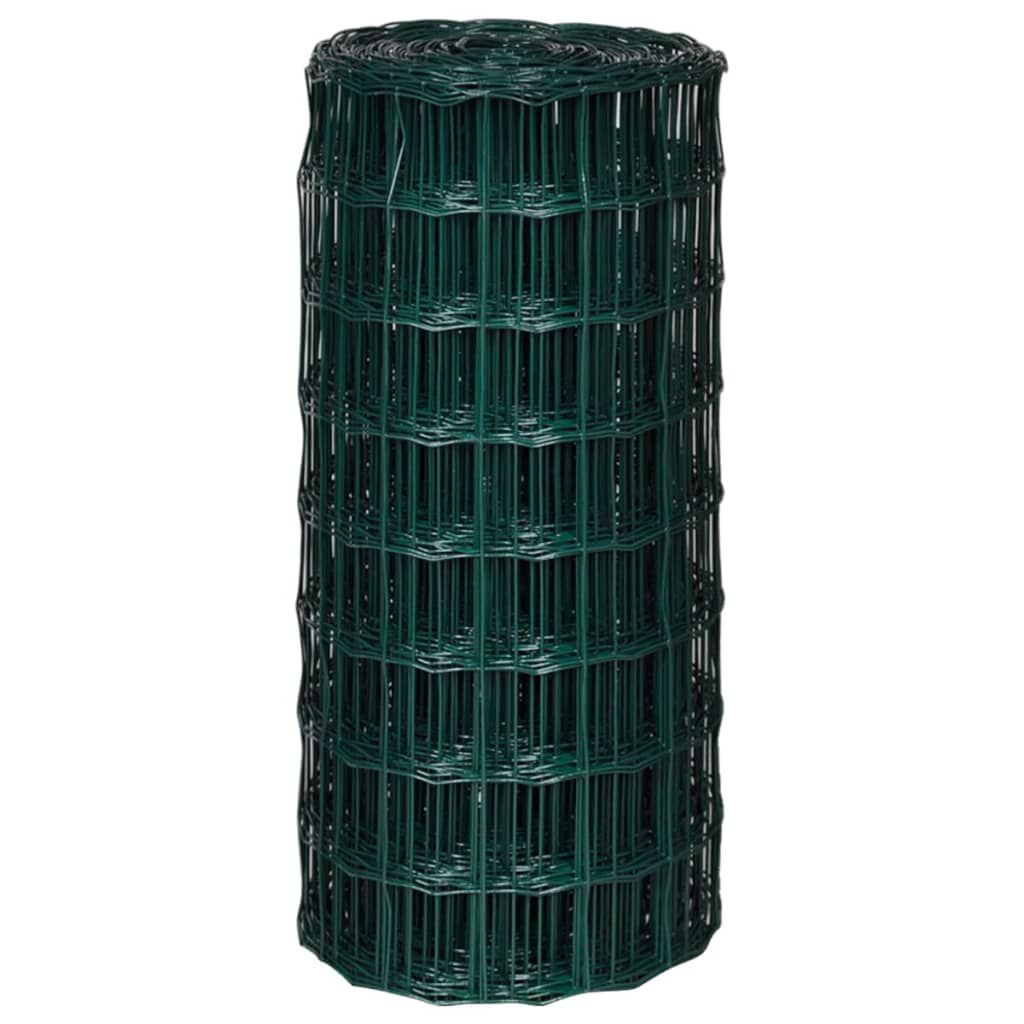 vidaXL سياج يورو فولاذ 0,8x10 متر أخضر