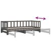 vidaXL سرير نهاري قابل للسحب خشب صنوبر صلب رمادي 2×(90×200) سم