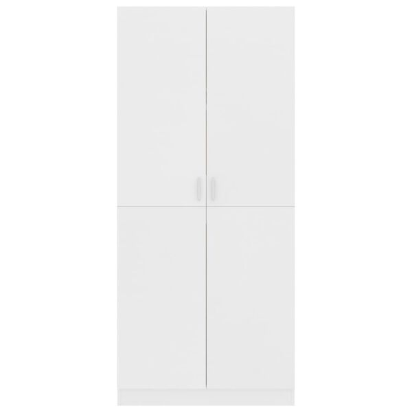 vidaXL خزانة ملابس لون أبيض 80×52×180 سم خشب صناعي