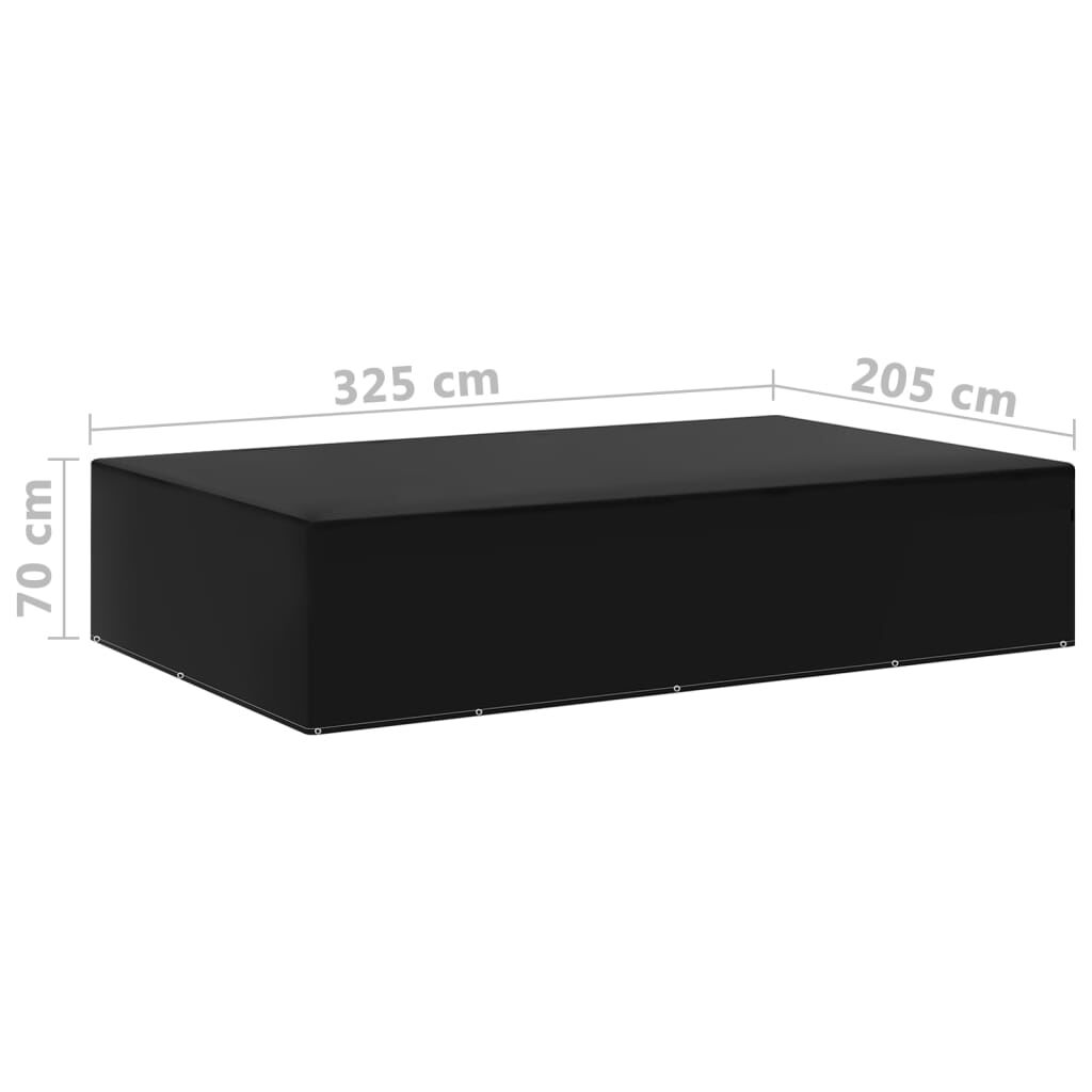 vidaXL أغطية أثاث حديقة 2 ق 12 فتحة تثبيت 325×205×70 سم