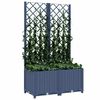 vidaXL حوض حديقة مع تعريشة أزرق رمادي 80×40×136 سم PP