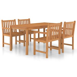 vidaXL طقم سفرة حديقة 5 قطع خشب ساج صلب