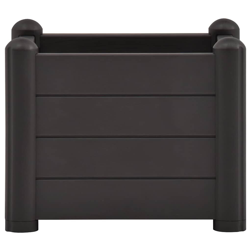 vidaXL حوض حديقة مرتفع PP أنثراسايت 43×43×35 سم