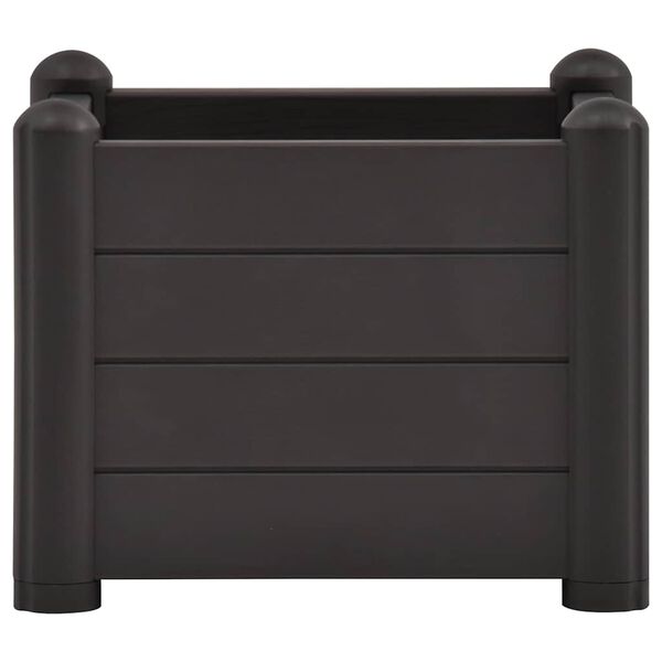 vidaXL حوض حديقة مرتفع PP أنثراسايت 43×43×35 سم