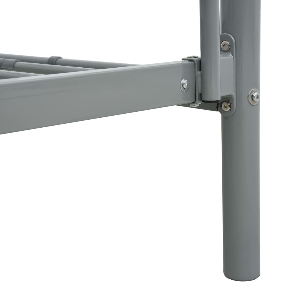 vidaXL سرير طابقين معدن رمادي 90×200 سم