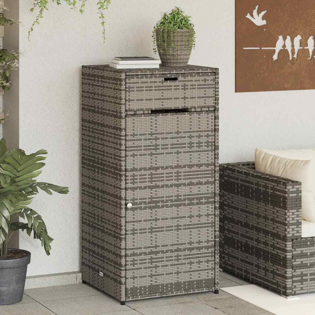vidaXL خزانة تخزين حديقة لون أسود 111x55x55 سم بولي روطان
