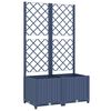 vidaXL حوض حديقة مع تعريشة أزرق رمادي 80&times;40&times;136 سم PP