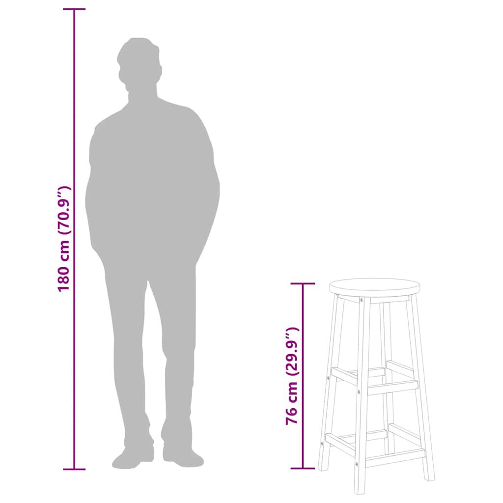 vidaXL كراسي بار 4 ق خشب أكاسيا صلب