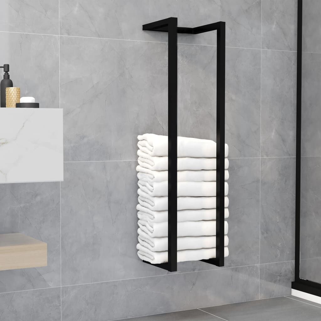 vidaXL حامل مناشف أسود 25×20×95 سم حديد