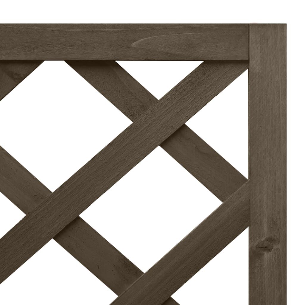 vidaXL حوض تعريشة ركني رمادي 40×40×150 سم خشب تنوب صلب