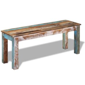 243454 vidaXL دكة خشب صلب مستصلح 110x35x45 سم
