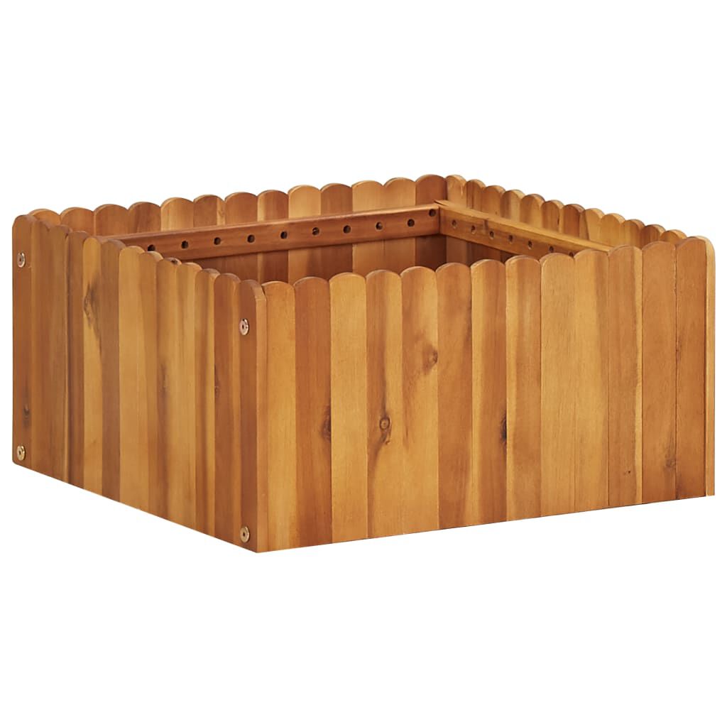 vidaXL حوض حديقة مرتفع 50×50×25 سم خشب أكاسيا صلب