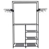 حامل ملابس فولاذ وقماش غير منسوج 158x44x87 سم أسود vidaXL