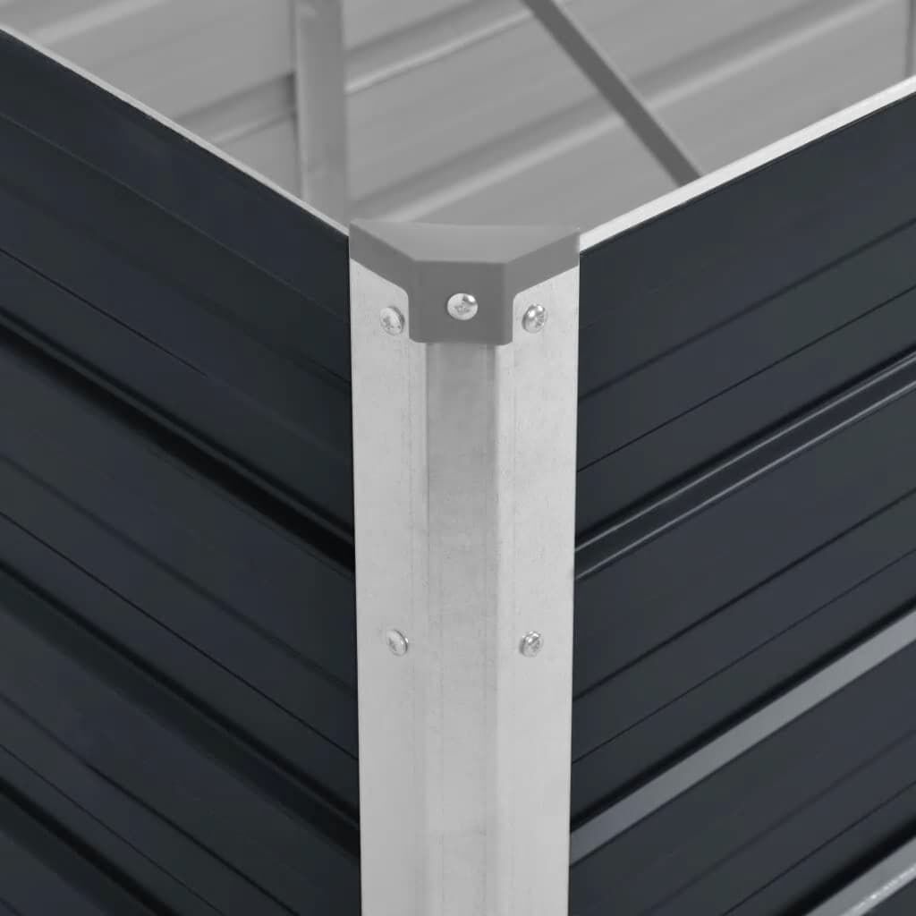 vidaXL حوض حديقة مرتفع أنثراسيت 100×40×77 سم فولاذ مجلفن