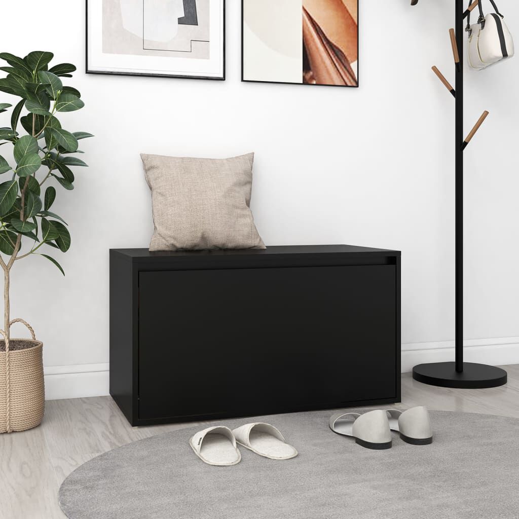 vidaXL بنش مدخل 80×40×45 سم خشب صناعي أسود