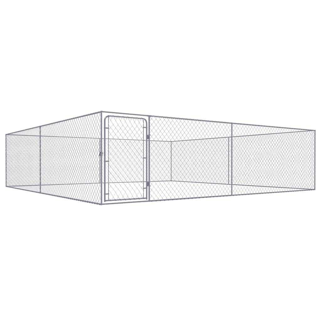 vidaXL بيت كلب خارجي فولاذ مجلفن 1x4x4 م