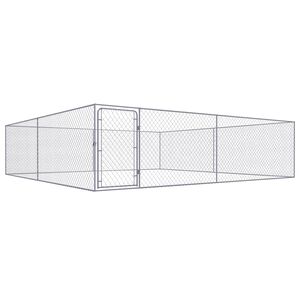 vidaXL بيت كلب خارجي فولاذ مجلفن 1x4x4 م