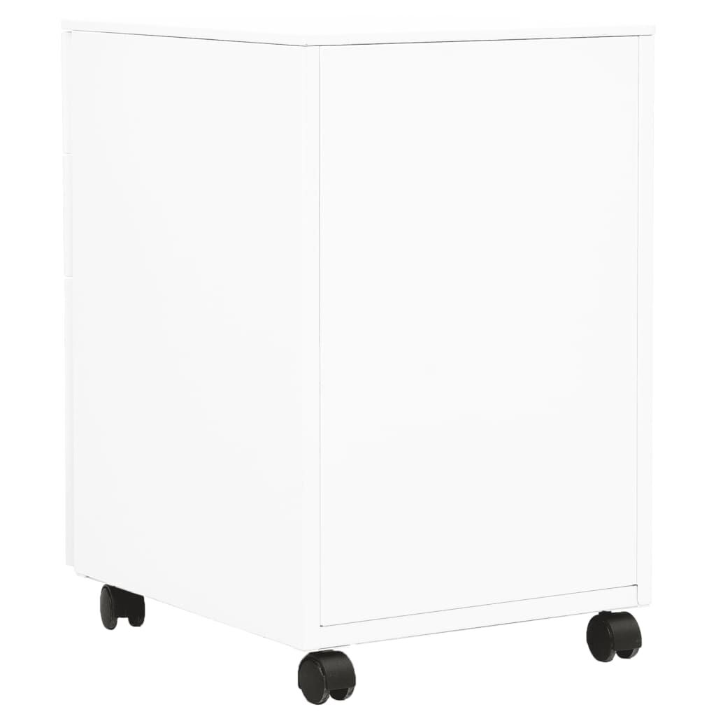 vidaXL خزانة ملفات متحركة أبيض 39×45×60 سم فولاذ