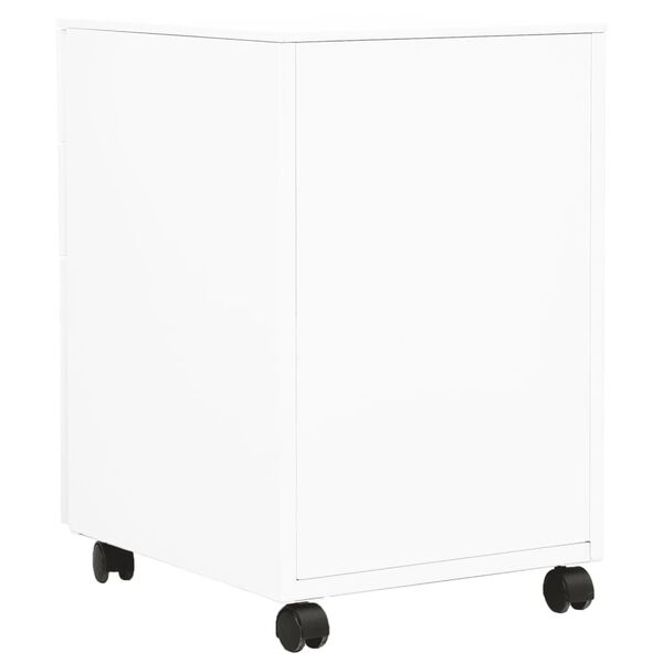 vidaXL خزانة ملفات متحركة أبيض 39×45×60 سم فولاذ