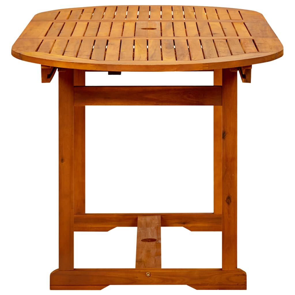 vidaXL طاولة سفرة حديقة (120-170)×80×74 سم خشب أكاسيا صلب