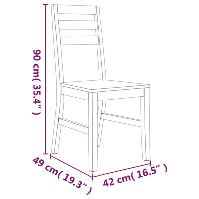 vidaXL كراسي طعام 2 ق خشب سنط صلب