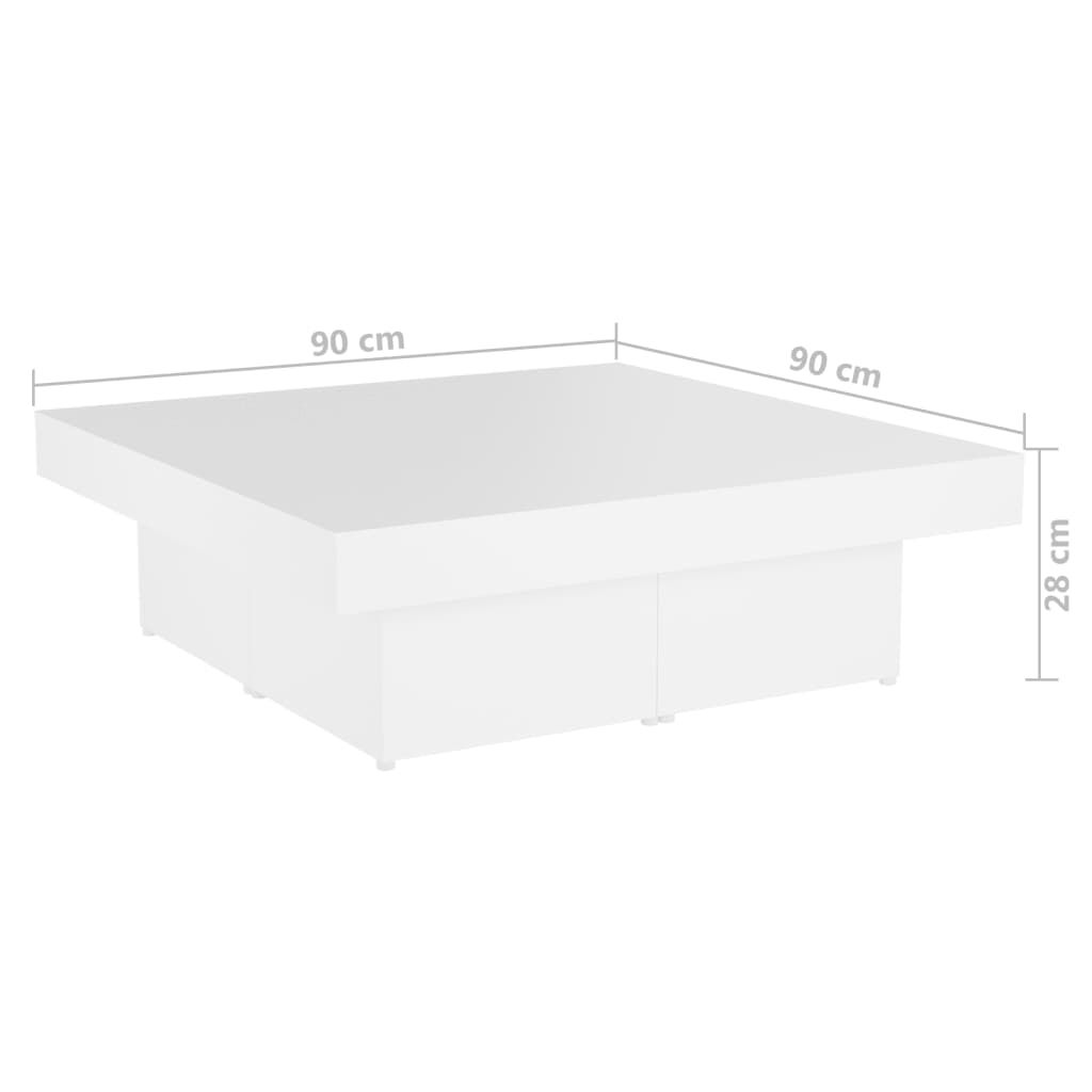 806912 vidaXL طاولة قهوة 90x90x28 سم خشب صناعي أبيض