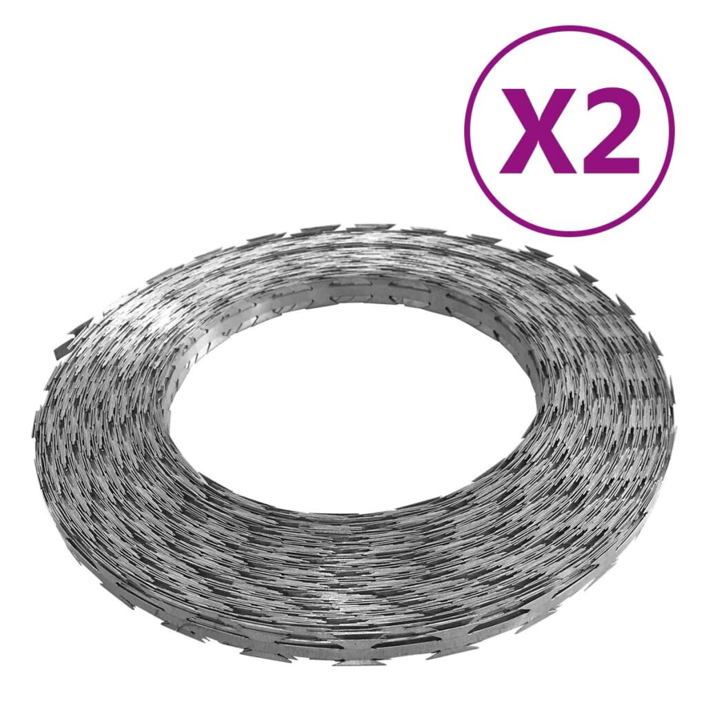 vidaXL أسلاك شائكة BTO-22 2 ق فولاذ 100 متر