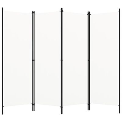 vidaXL مقسم غرفة ذو 4 ألواح أبيض 200×180 سم