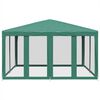 vidaXL خيمة حفلات 8 جدران جانبية شبكية لون أخضر 4&times;4 م HDPE