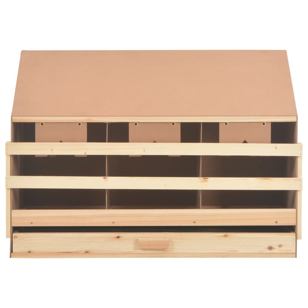 vidaXL عش دجاج 3 حجرات 93×40×65 سم خشب صنوبر صلب