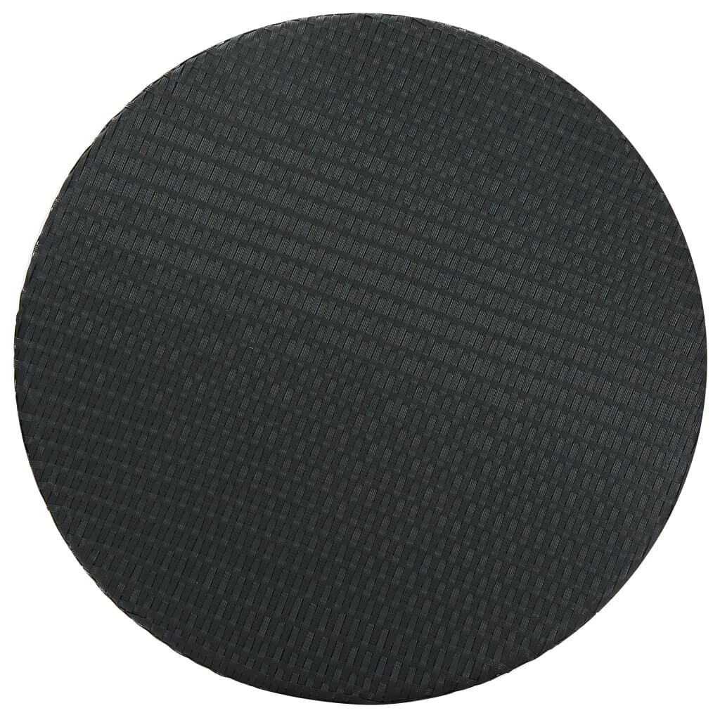 vidaXL طاولة حديقة أسود 75.5×106 سم بولي روطان
