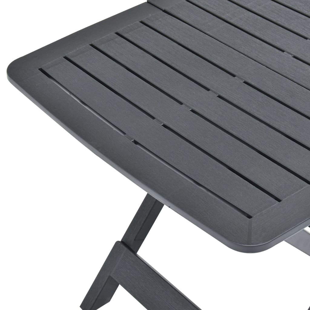 vidaXL طاولة حديقة قابلة للطي أنثراسيت 79×72×70 سم بلاستيك