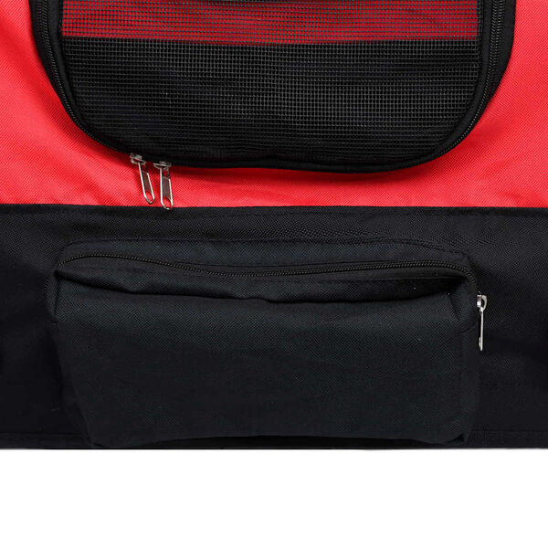 vidaXL عربة دراجة 2 في 1 للحيوانات الأليفة وعربة ركض لون أحمر وأسود