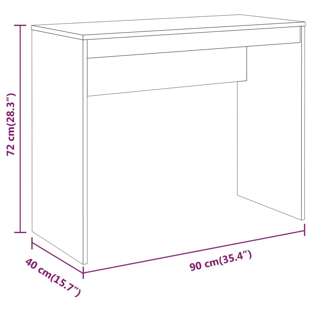 vidaXL مكتب سونوما رمادي 90×40×72 سم خشب صناعي