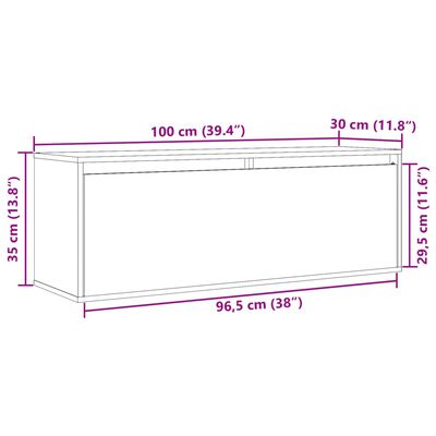 vidaXL خزانة حائط لون أبيض 35x30x100 سم خشب صنوبر صلب