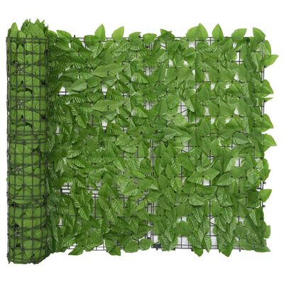 vidaXL ساتر شرفة مع أوراق شجر خضراء 400×100 سم