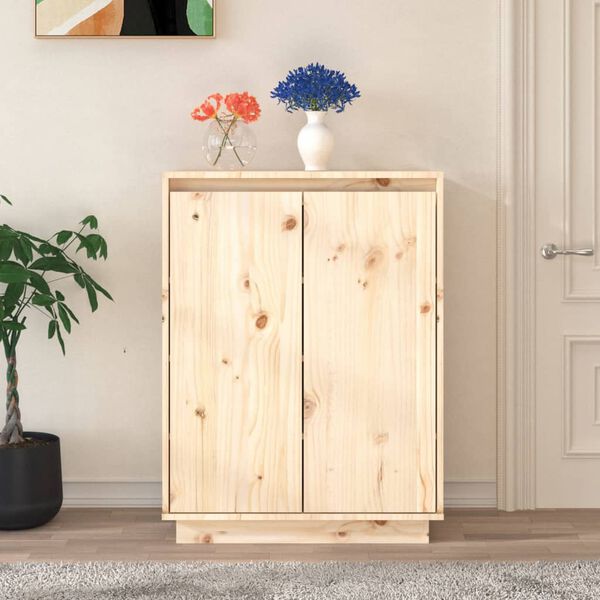 vidaXL خزانة أحذية 80x35x60 سم خشب صنوبر صلب
