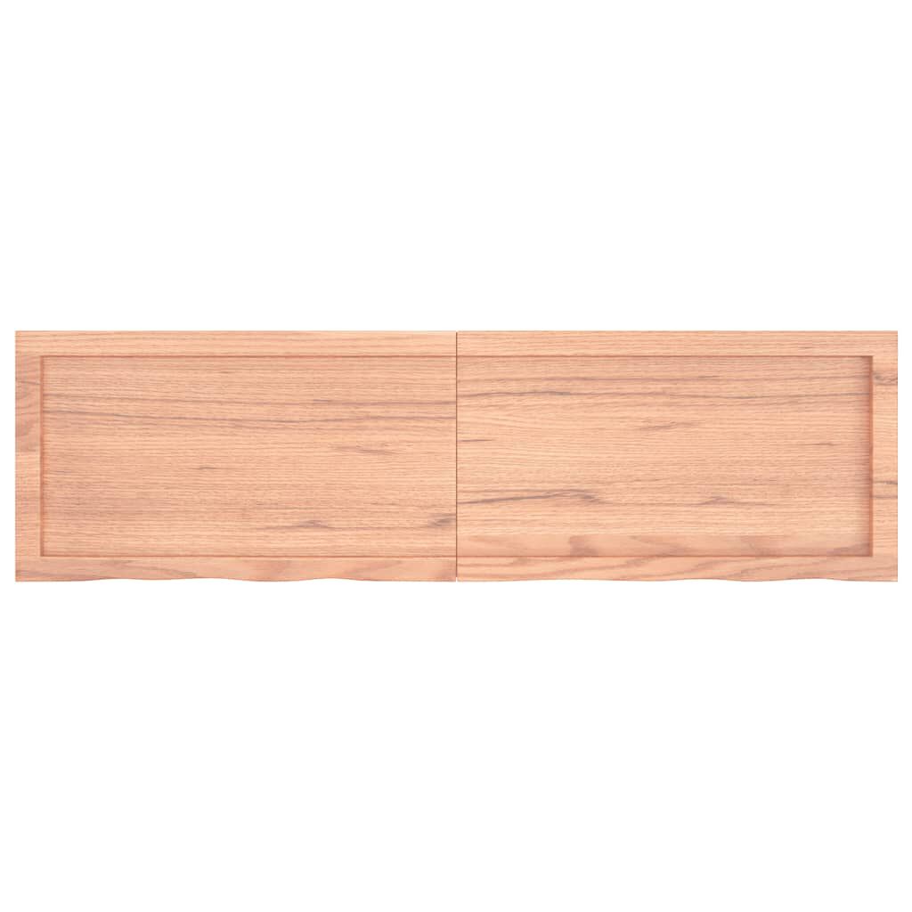 vidaXL سطح طاولة لون بني فاتح 140*40*(2-4) سم خشب بلوط صلب معالج