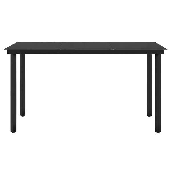 vidaXL عدد 7 قطع طقم سفرة حديقة مع وسائد أسود