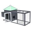 vidaXL قن دجاج مع صندوق تعشيش لون رمادي 193×68×104 سم خشب تنوب صلب