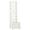 vidaXL حوض حديقة مع تعريشة 43&times;43&times;142 سم PP أبيض